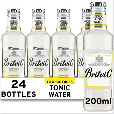 Britvic Indian Tonic Water - Low Calorie Drink - Pack of 24 x 200ml Britvic Indian Tonic Water - Low Calorie Drink - Pack of 24 x 200ml