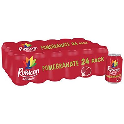 Rubicon 24 Pack Sparkling Pomegranate Flavoured Fizzy Drink with Real Fruit Juic Rubicon 24 Pack Sparkling Pomegranate Flavoured Fizzy Drink with Real Fruit Juic