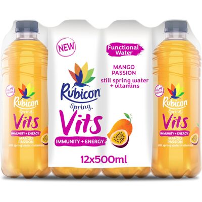 Rubicon Spring Vits Mango Passion Still Vitamin Water - 15 Calories per bottle f Rubicon Spring Vits Mango Passion Still Vitamin Water - 15 Calories per bottle f