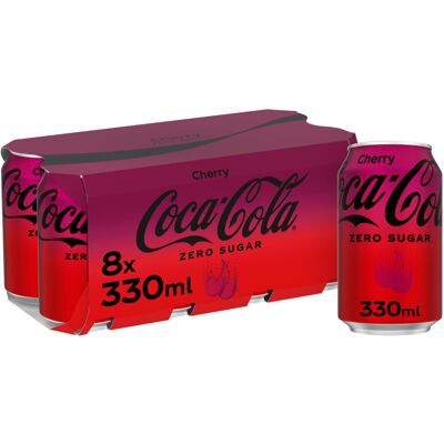 Coca Cola Coca-Cola Zero Sugar Cherry 8 x 330 ml Coca Cola Coca-Cola Zero Sugar Cherry 8 x 330 ml