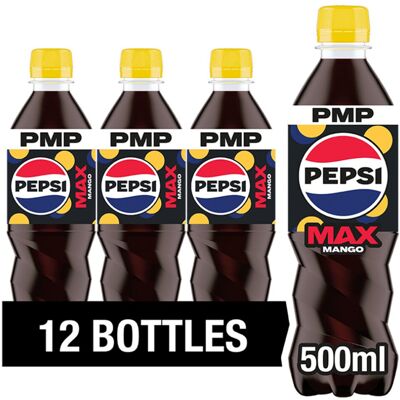 Pepsi Max Mango No Sugar Cola Bottle 500ml (Pack of 12) Pepsi Max Mango No Sugar Cola Bottle 500ml (Pack of 12)