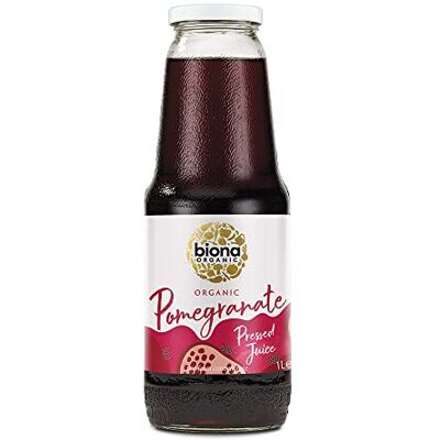 Biona Organic Pomegranate Juice 1L, Pack of 6 - Pure, Pressed Fruit Juice - Fres Biona Organic Pomegranate Juice 1L, Pack of 6 - Pure, Pressed Fruit Juice - Fres