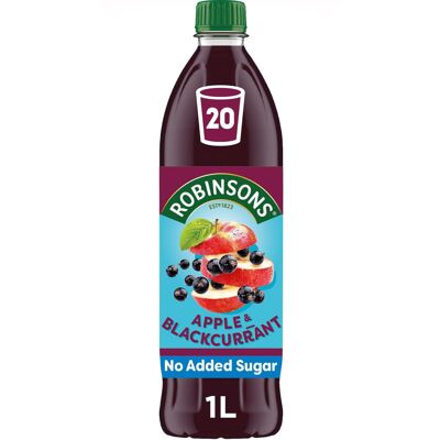 Robinsons Apple and Blackcurrant Squash No Added Sugar 1L Robinsons Apple and Blackcurrant Squash No Added Sugar 1L