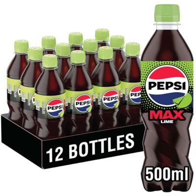 Pepsi Max Lime, 500ml (Pack of 12) Pepsi Max Lime, 500ml (Pack of 12)