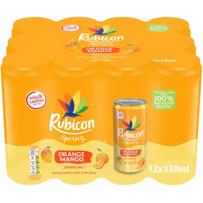 Rubicon Spring 12 Pack Orange Mango, Sparkling Spring Water with Real Fruit Juic Rubicon Spring 12 Pack Orange Mango, Sparkling Spring Water with Real Fruit Juic
