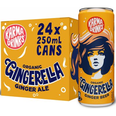Karma Drinks Gingerella Ginger Ale - 24 x 250ml Cans - Natural Fizzy Soft Drinks Karma Drinks Gingerella Ginger Ale - 24 x 250ml Cans - Natural Fizzy Soft Drinks