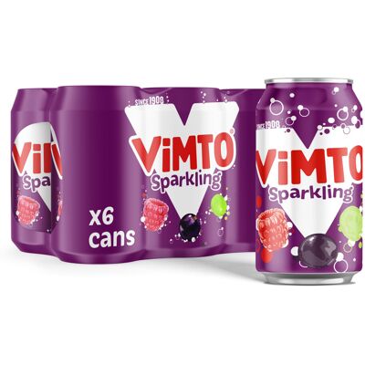 Vimto Fizzy Fruit Juice, Blackcurrant, Grape & Raspberry, 6 x 330ml Vimto Fizzy Fruit Juice, Blackcurrant, Grape & Raspberry, 6 x 330ml
