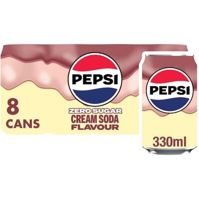 Pepsi Treats Cream Soda, 8 x 330ml Pepsi Treats Cream Soda, 8 x 330ml