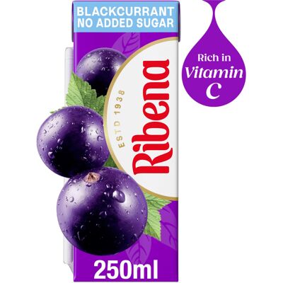 Ribena Blackcurrant Juice Drink 250ml No Added Sugar Multipack of 6 Ribena Blackcurrant Juice Drink 250ml No Added Sugar Multipack of 6
