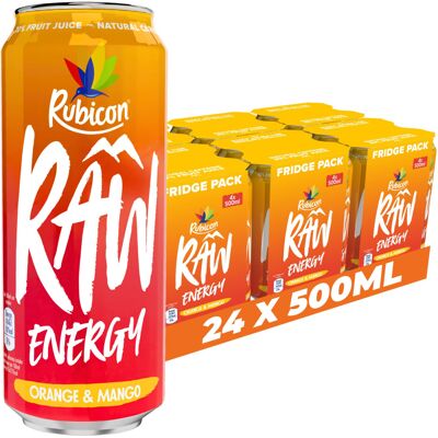 Rubicon RAW 24 Pack Orange & Mango 500ml Energy Drink, 20% Real Fruit Rubicon RAW 24 Pack Orange & Mango 500ml Energy Drink, 20% Real Fruit