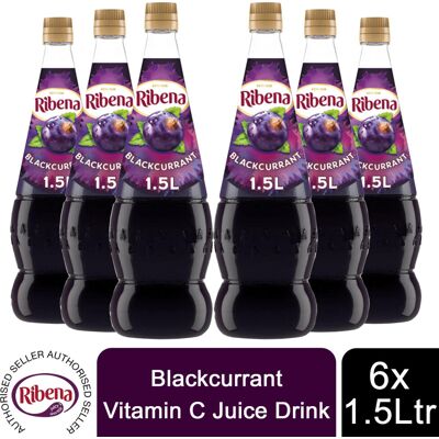 Lucozade Ribena Blackcurrant Squash Concentrate Vitamin C Juice Drink 6x1.5L Lucozade Ribena Blackcurrant Squash Concentrate Vitamin C Juice Drink 6x1.5L