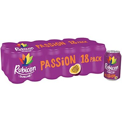 Rubicon Sparkling Fizzy Drink with Real Fruit Juice 330 ml Multipack Cans, Passi Rubicon Sparkling Fizzy Drink with Real Fruit Juice 330 ml Multipack Cans, Passi