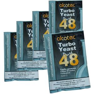 5x Alcotec 48 Pure Turbo Super Yeast Packets High Alcohol 20% Homebrew Vodka 5x Alcotec 48 Pure Turbo Super Yeast Packets High Alcohol 20% Homebrew Vodka