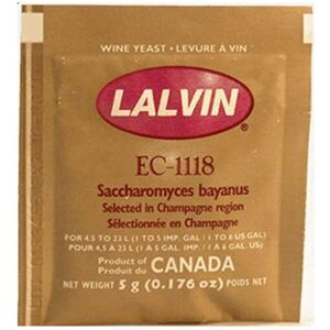 Lalvin EC-1118 Champagne Yeast 5g - Sparkling Wine, Cider & Mead Starter, 18% AB Lalvin EC-1118 Champagne Yeast 5g - Sparkling Wine, Cider & Mead Starter, 18% AB