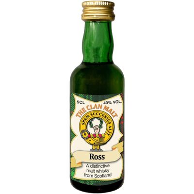 I LUV LTD Ross Clan Crest Miniature Whisky Collectable 5cl Bottle, Made in Scotland I LUV LTD Ross Clan Crest Miniature Whisky Collectable 5cl Bottle, Made in Scotland