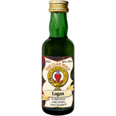 I LUV LTD Logan Clan Crest Miniature Whisky - 5cl Collectable Bottle, Made in Scotland wit I LUV LTD Logan Clan Crest Miniature Whisky - 5cl Collectable Bottle, Made in Scotland wit