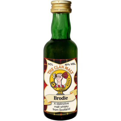 I LUV LTD Brodie Clan Crest Miniature Whisky Collectable 5cl Bottle, Made in Scotland I LUV LTD Brodie Clan Crest Miniature Whisky Collectable 5cl Bottle, Made in Scotland