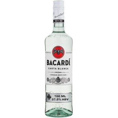 BACARDI Carta Blanca Superior White Rum - 700ml / 70cl, 37.5% ABV - Iconic Carib BACARDI Carta Blanca Superior White Rum - 700ml / 70cl, 37.5% ABV - Iconic Carib