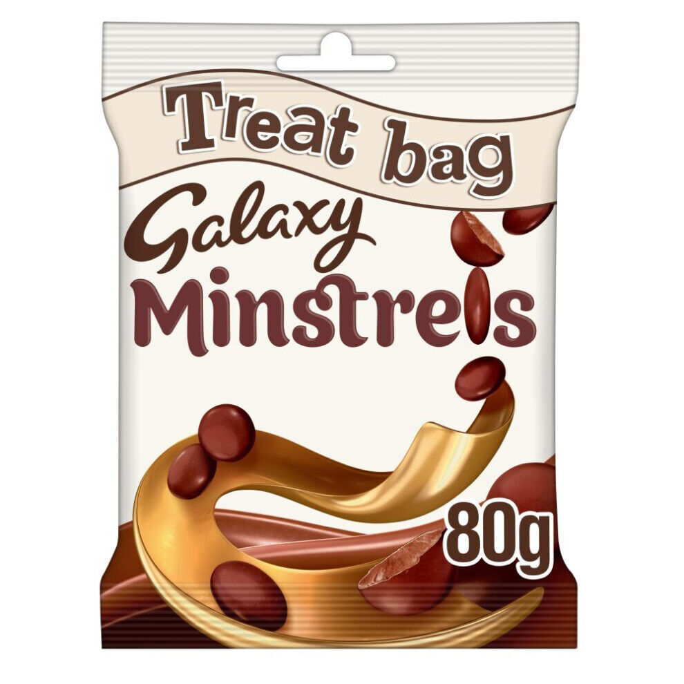 Galaxy Minstrels Milk Chocolate Buttons Treat Bag 80g ( pack of 20 )