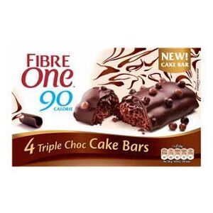 Fibre-One Fibre One 90 - Calorie Triple Choc Cake Bars - 4x24g Fibre-One Fibre One 90 - Calorie Triple Choc Cake Bars - 4x24g