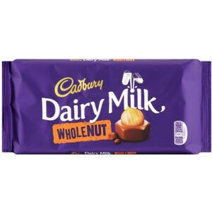 Cadbury Dairy Milk Whole Nut Chocolate Bar, 200g Cadbury Dairy Milk Whole Nut Chocolate Bar, 200g