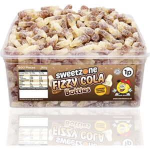 (Fizzy Cola Bottles 600 Pieces, Buy 1) SweetZone Halal Giant Cola Sweet 740g Tub (Fizzy Cola Bottles 600 Pieces, Buy 1) SweetZone Halal Giant Cola Sweet 740g Tub