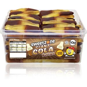 (Giant Cola Bottles 60 Pieces, Buy 1) SweetZone Halal Giant Cola Sweet 740g Tub (Giant Cola Bottles 60 Pieces, Buy 1) SweetZone Halal Giant Cola Sweet 740g Tub