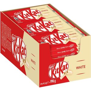 Nestle KIT KAT White Chocolate 4 Finger Bars Full Box 24 x 41.5g Nestle KIT KAT White Chocolate 4 Finger Bars Full Box 24 x 41.5g