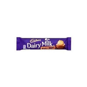 Cadbury Dairy Milk Whole Nut 45g Bar (48 x 45g) - Creamy Milk Chocolate with Haz Cadbury Dairy Milk Whole Nut 45g Bar (48 x 45g) - Creamy Milk Chocolate with Haz