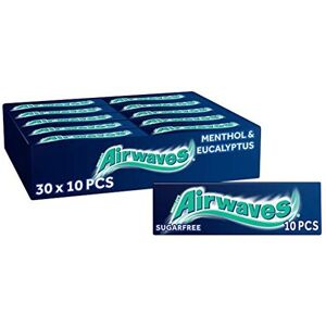 Wrigley Airwaves Chewing Gum, Sugar Free, Menthol and Eucalyptus, 30 Packs of 10 Pieces Wrigley Airwaves Chewing Gum, Sugar Free, Menthol and Eucalyptus, 30 Packs of 10 Pieces