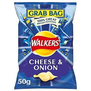 Walkers Cheese & Onion Flavoured Grab Bag Potato Crisps - 32 x 50g Walkers Cheese & Onion Flavoured Grab Bag Potato Crisps - 32 x 50g