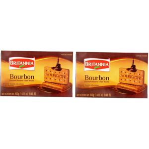 (Pack of 2) Britannia Bourbon 400g Family Pack,Topped with Sugar Crystals, Crunc (Pack of 2) Britannia Bourbon 400g Family Pack,Topped with Sugar Crystals, Crunc