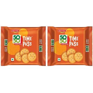 (Pack of 2) Britannia 5050 Time Pass Family Pack 160g, Sweet and Salty Biscuit 5 (Pack of 2) Britannia 5050 Time Pass Family Pack 160g, Sweet and Salty Biscuit 5