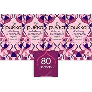 Pukka Elderberry & Echinacea, Organic Herbal Fruit Tea (4 Pack, 80 Tea bags) Pukka Elderberry & Echinacea, Organic Herbal Fruit Tea (4 Pack, 80 Tea bags)