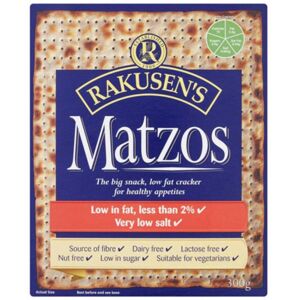 RAKUSEN FOODS Rakusen Traditional Matzos 300g – Large, low-fat crackers under 2% fat, no added RAKUSEN FOODS Rakusen Traditional Matzos 300g – Large, low-fat crackers under 2% fat, no added