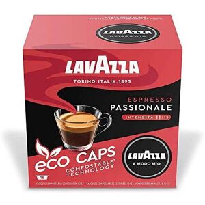 Lavazza A Modo Mio Eco Caps Coffee Pods, Espresso Passionale - 16 Pack of 16 (25 Lavazza A Modo Mio Eco Caps Coffee Pods, Espresso Passionale - 16 Pack of 16 (25