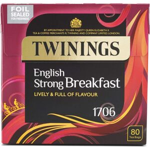 Twinings English Strong Breakfast 80 Tea Bags, 250g Twinings English Strong Breakfast 80 Tea Bags, 250g