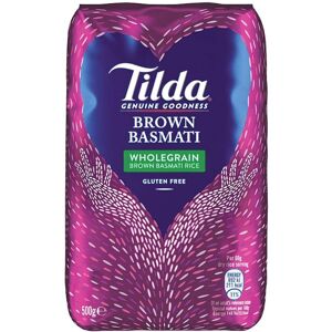 Tilda Brown Basmati Rice 500g Pack of 8 - Gluten Free Wholegrain Genuine Goodnes Tilda Brown Basmati Rice 500g Pack of 8 - Gluten Free Wholegrain Genuine Goodnes
