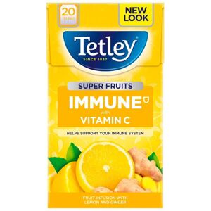 Tetley Super Fruits Immune Lemon & Ginger, 20 Tea Bags Tetley Super Fruits Immune Lemon & Ginger, 20 Tea Bags