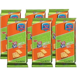 (Pack of 6) Britannia 50-50 Biscuits 372g (Pack of 6) Britannia 50-50 Biscuits 372g