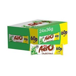Aero Bubbly Peppermint Mint Chocolate Bar 36g (Pack of 24) Aero Bubbly Peppermint Mint Chocolate Bar 36g (Pack of 24)