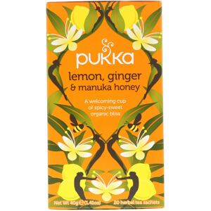 Pukka Herbs, Lemon Ginger & Manuka Honey Tea, Caffeine Free, 20 Herbal Tea Sache Pukka Herbs, Lemon Ginger & Manuka Honey Tea, Caffeine Free, 20 Herbal Tea Sache