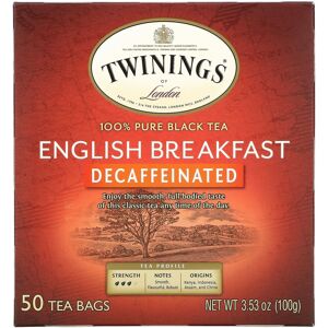 Twinings, English Breakfast, Black Tea, Decaffeinated, 50 Tea Bags, 3.53 oz (100 Twinings, English Breakfast, Black Tea, Decaffeinated, 50 Tea Bags, 3.53 oz (100