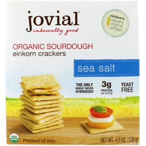 Jovial, Organic Sourdough Einkorn Crackers, Sea Salt, 4.5 oz (128 g) Jovial, Organic Sourdough Einkorn Crackers, Sea Salt, 4.5 oz (128 g)
