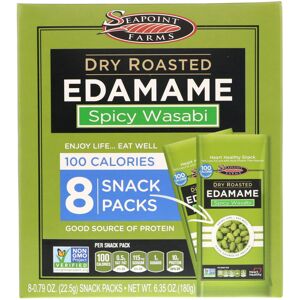 Seapoint Farms, Dry Roasted Edamame, Spicy Wasabi, 8 Snack Packs, 0.79 oz (22.5 Seapoint Farms, Dry Roasted Edamame, Spicy Wasabi, 8 Snack Packs, 0.79 oz (22.5