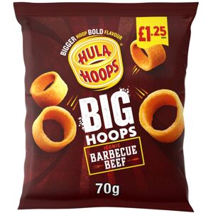 Hula Hoops Big Hoops BBQ Beef Crisps 70g (Pack of 20) Hula Hoops Big Hoops BBQ Beef Crisps 70g (Pack of 20)