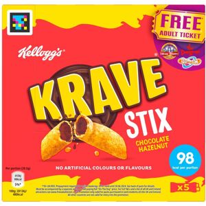 Kelloggs Kellogg's Krave Chocolate Hazelnut Stix Snack Bar 5x20.5g (Pack of 9) Kelloggs Kellogg's Krave Chocolate Hazelnut Stix Snack Bar 5x20.5g (Pack of 9)
