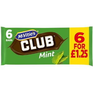 McVities McVitie's Club Mint Chocolate Biscuit Bars 6 bar (Pack of 12) McVities McVitie's Club Mint Chocolate Biscuit Bars 6 bar (Pack of 12)