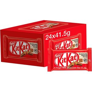KitKat Kit Kat 4 Finger Milk Chocolate Bars – 24 x 41.5g, Crisp Wafer with Smooth Milk KitKat Kit Kat 4 Finger Milk Chocolate Bars – 24 x 41.5g, Crisp Wafer with Smooth Milk