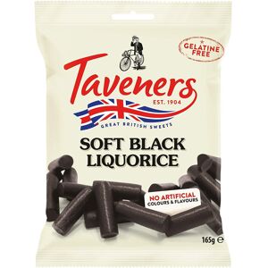 Taveners Soft Eating Black Liquorice 165g Vegetarian Taveners Soft Eating Black Liquorice 165g Vegetarian